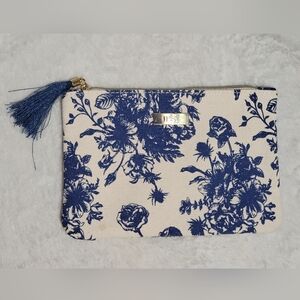 Blue & White Porcelain Floral Design Ipsy Zipper Pouch